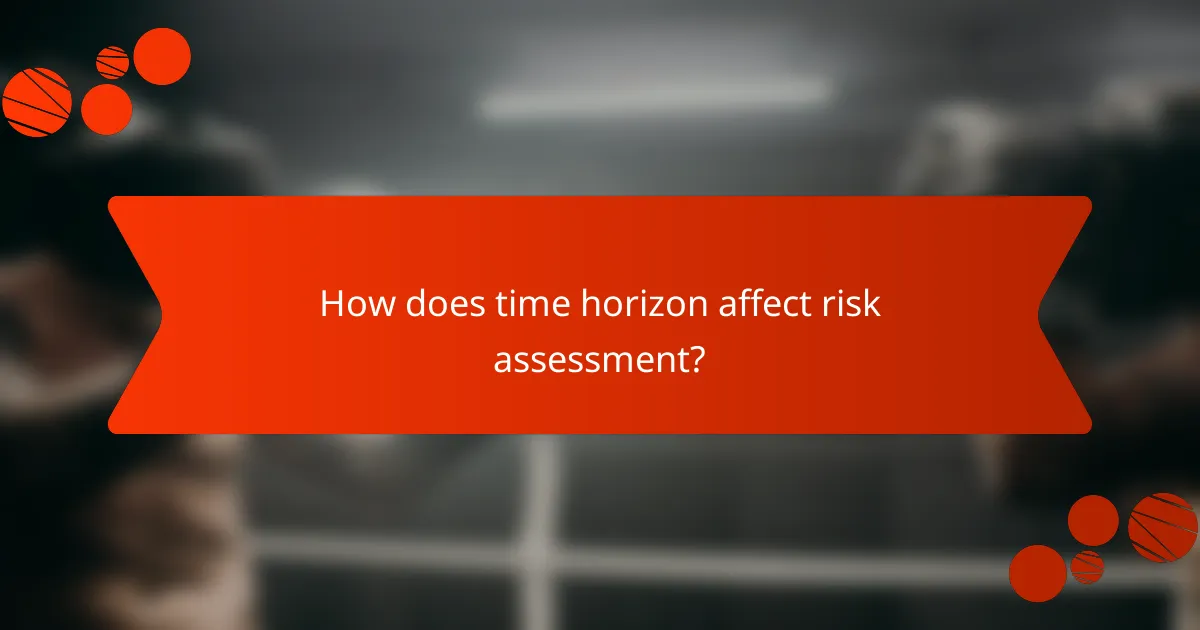 How does time horizon affect risk assessment?
