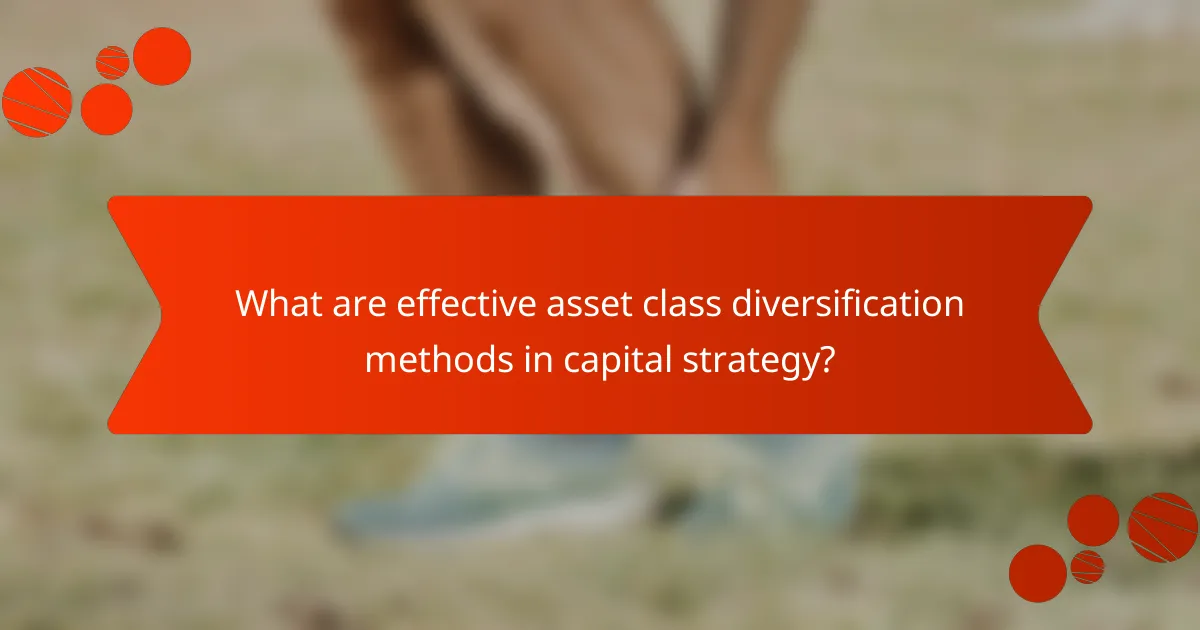What are effective asset class diversification methods in capital strategy?