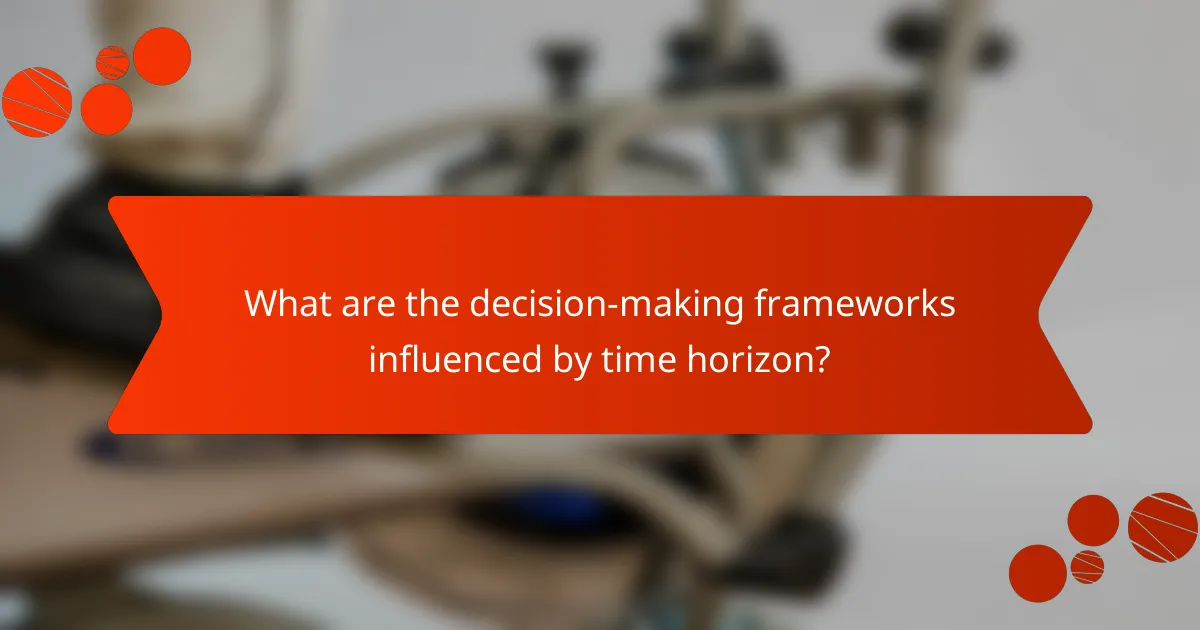 What are the decision-making frameworks influenced by time horizon?